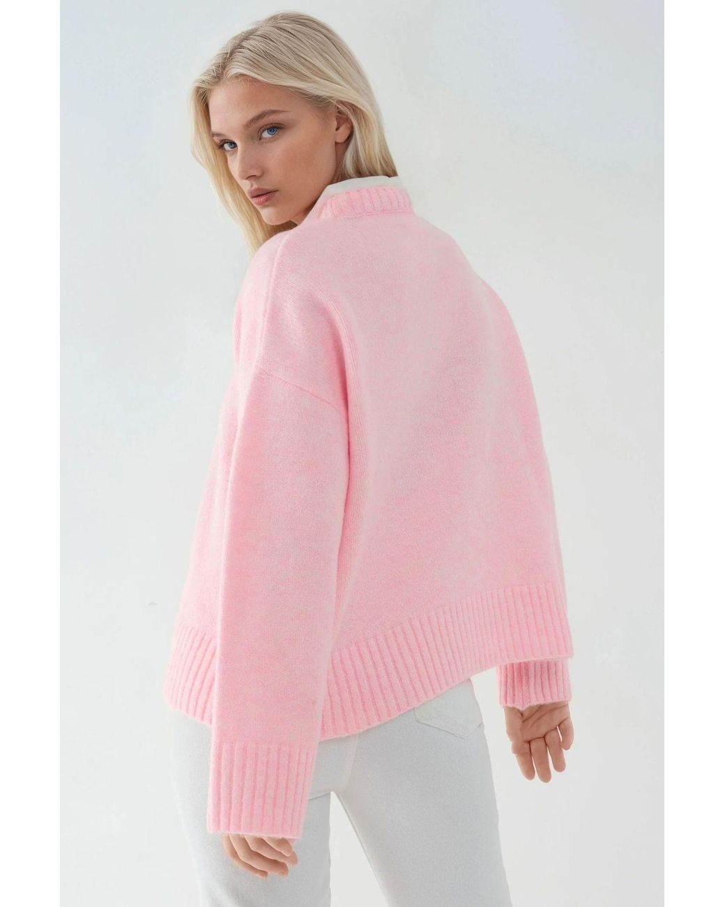Hiccup Pink Thick Crew Neck Extra Soft Touch Sweater