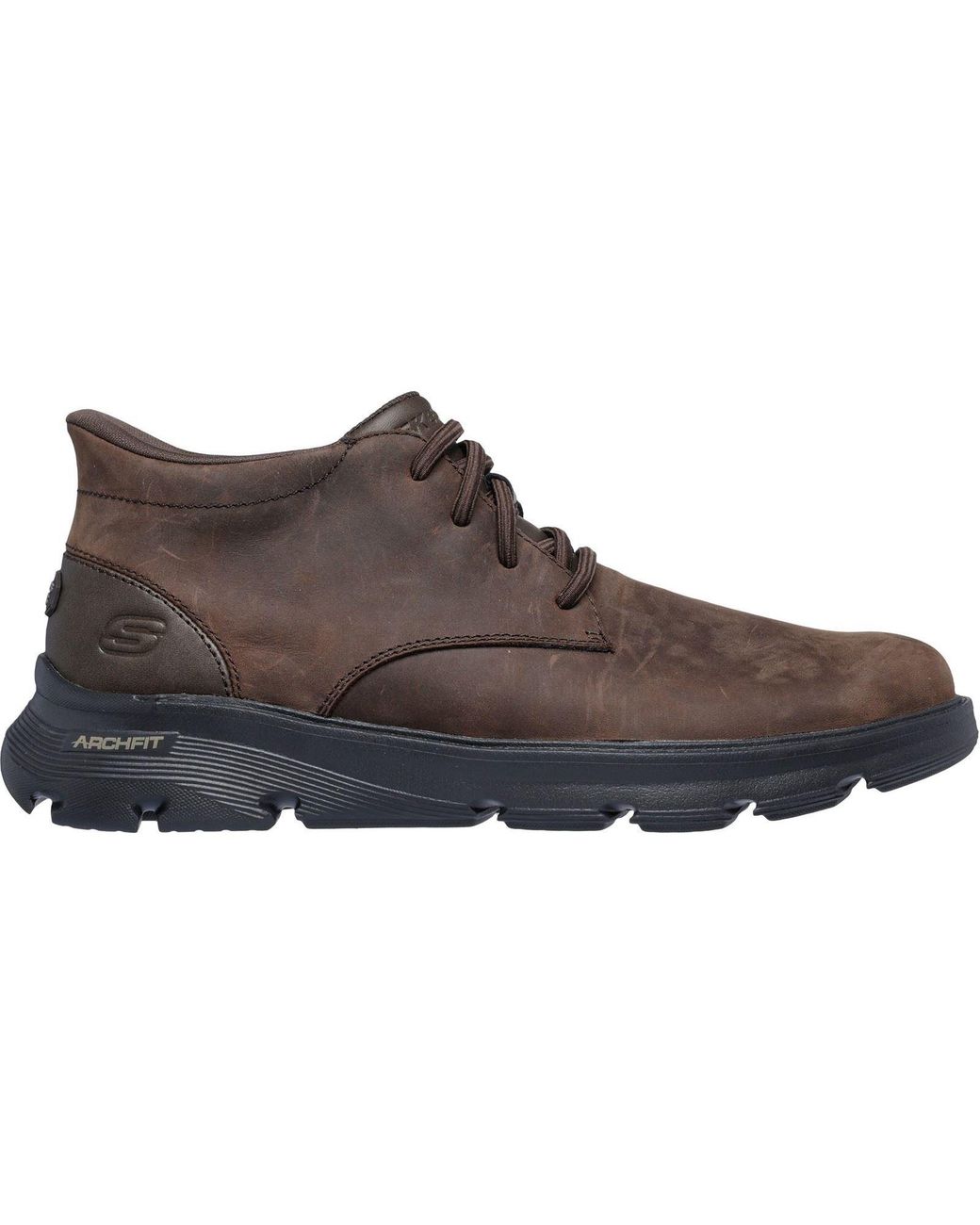 Skechers Brown Arch Fit Garza Ridley Chukka Boots for men