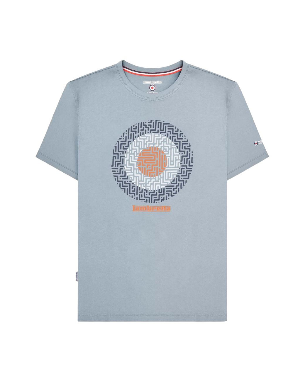 Lambretta Blue Ss25 Geometric T-Shirt (Dusky) Cotton for men
