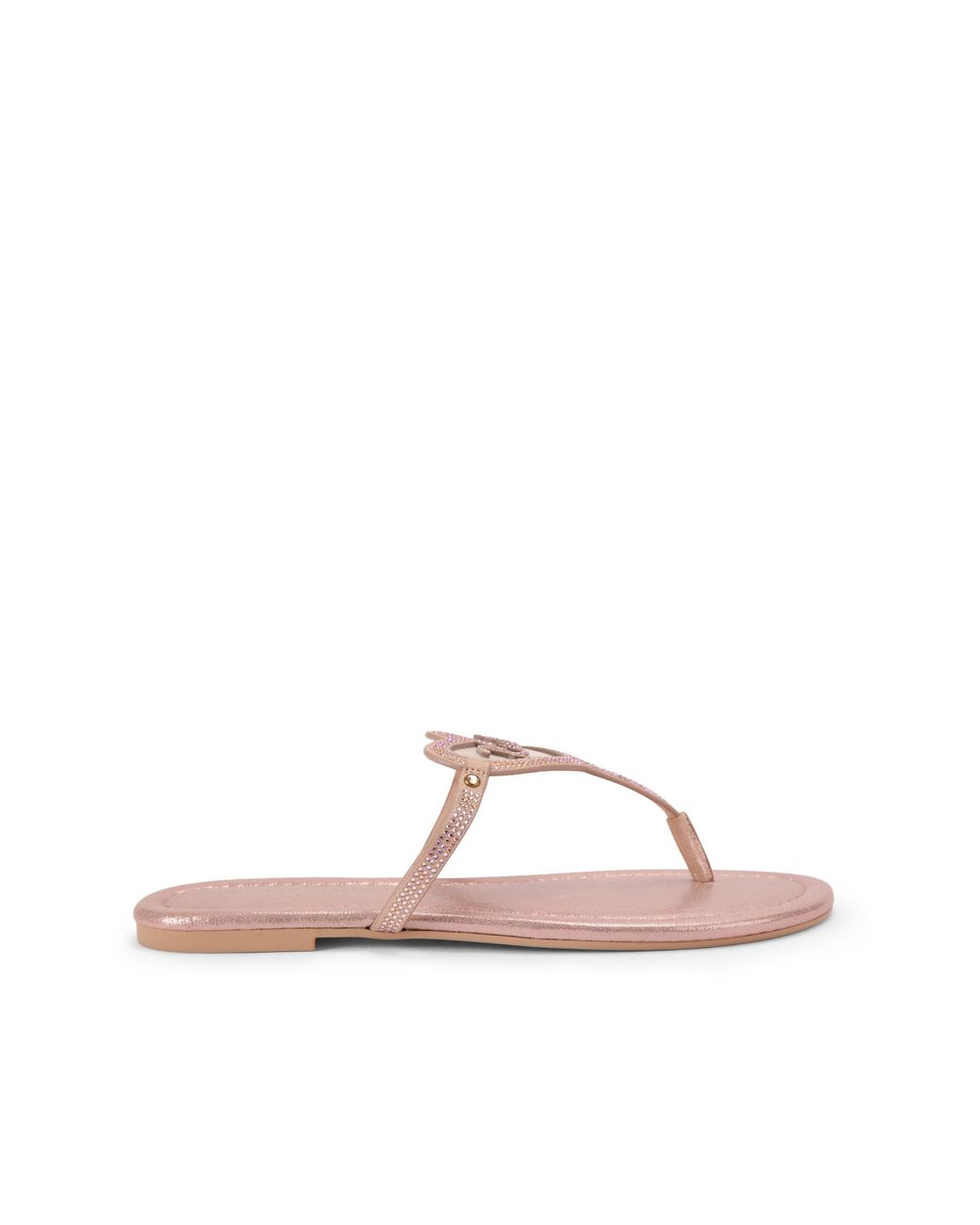 Kurt Geiger Pink Suede Heart T Bar Flat Sandals