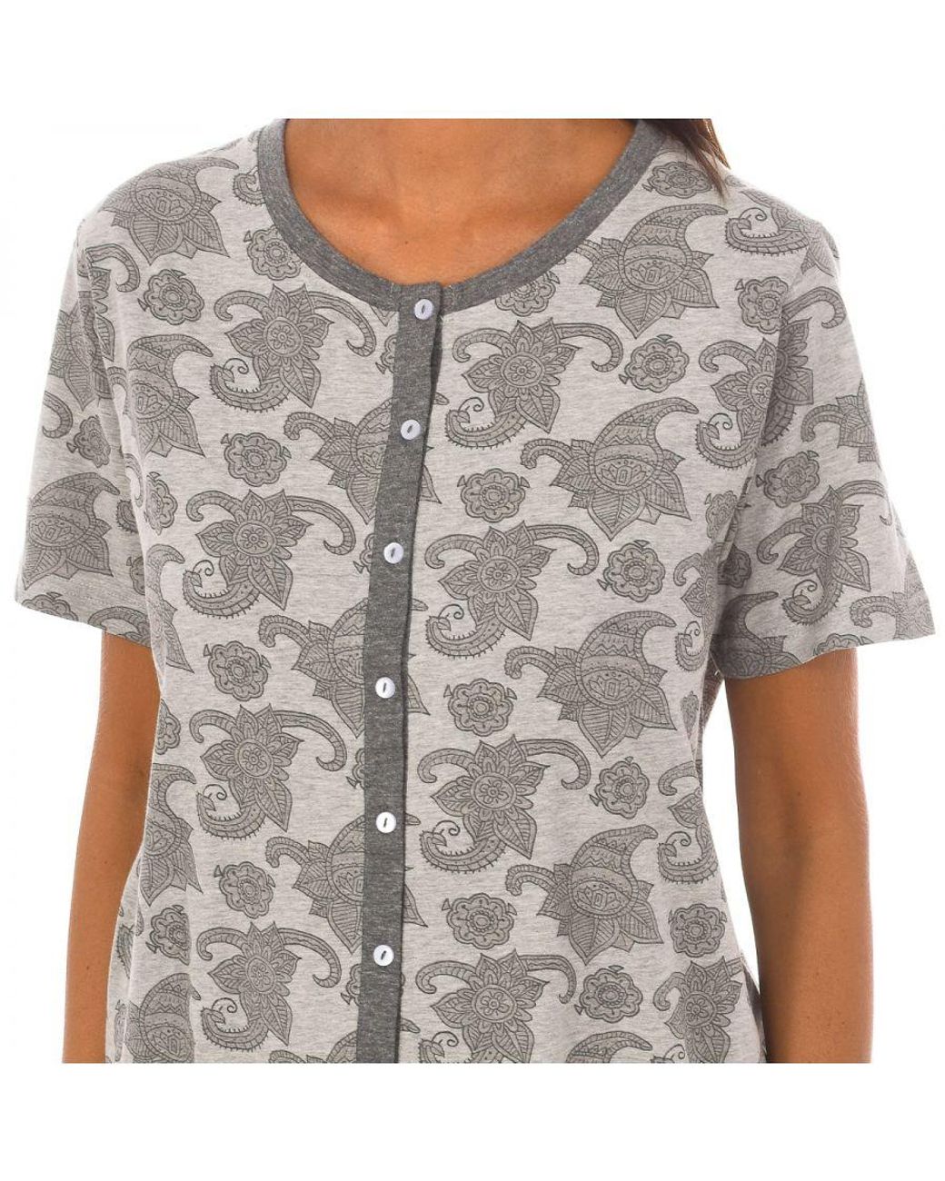 Kisses&Love Gray Pajamas Short Sleeve Cashmere Fractal Kl45205