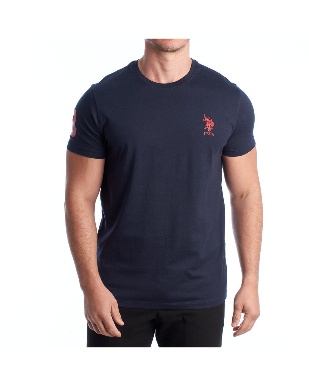 U.S. POLO ASSN. Blue Cotton Short Sleeve T-Shirt Us42154027 for men