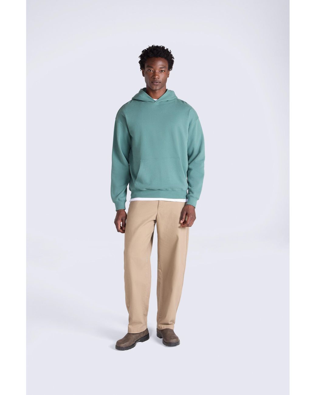 Mountain Warehouse Blue 'Icon' Logo Drop Shoulder Hoodie With Kangaroo Pocket Warm Sweatshirt Cotton for men