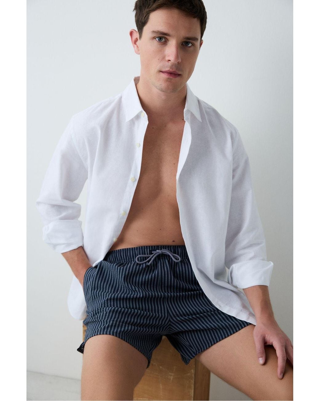 Penti Blue Striped Swim Shorts for men