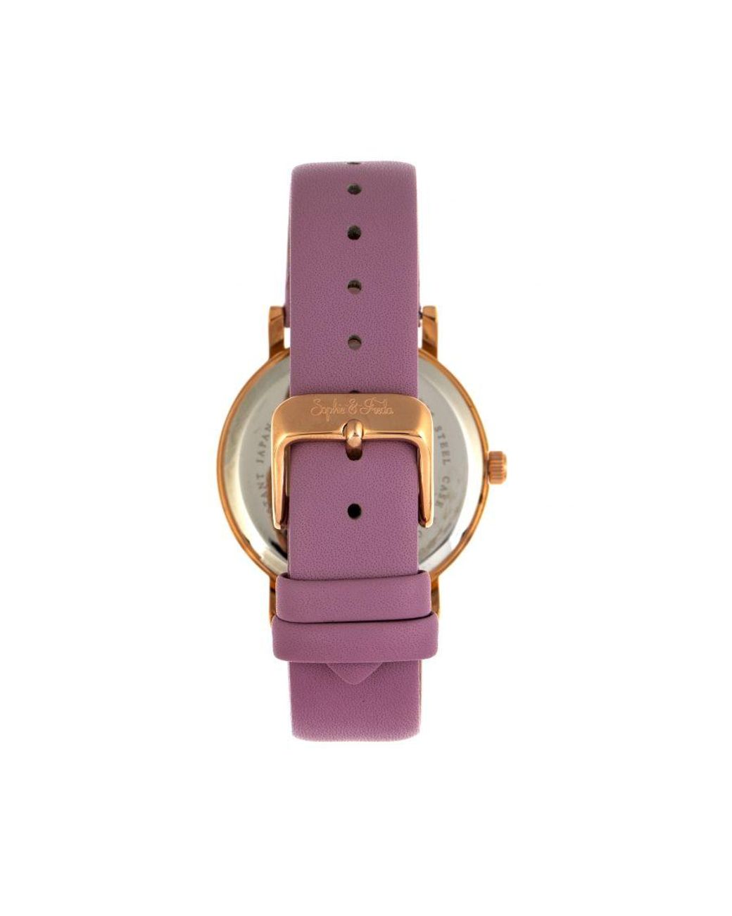 Sophie & Freda Purple And Budapest Leather-Band Watch