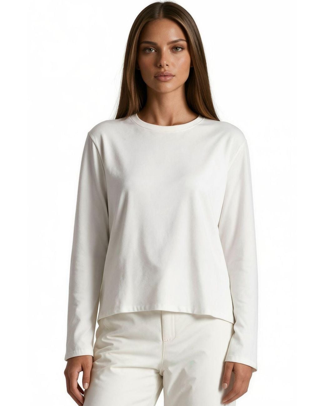 Busem White Cotton Stretch Blouse