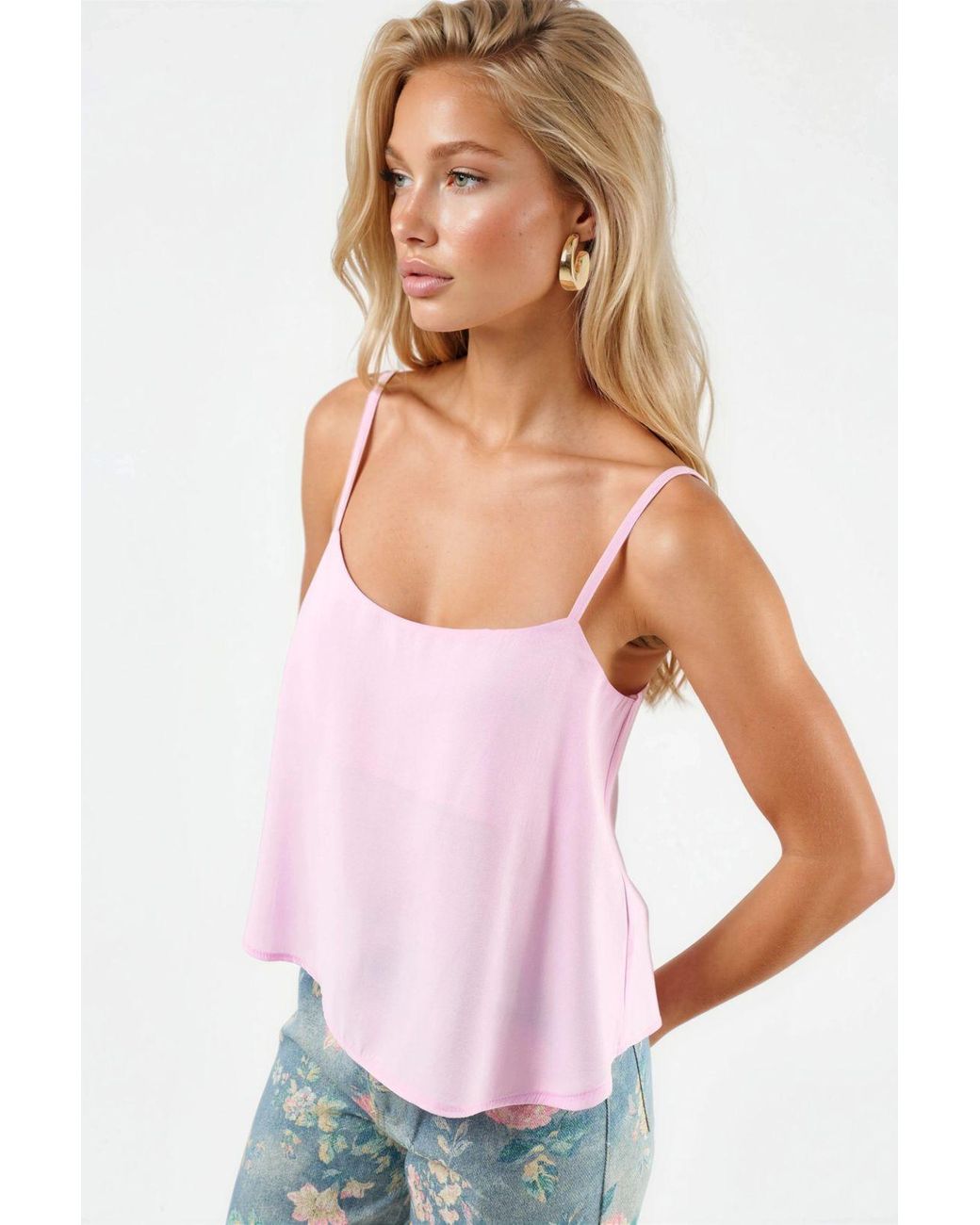 Busem Pink Square Neck Crop Top