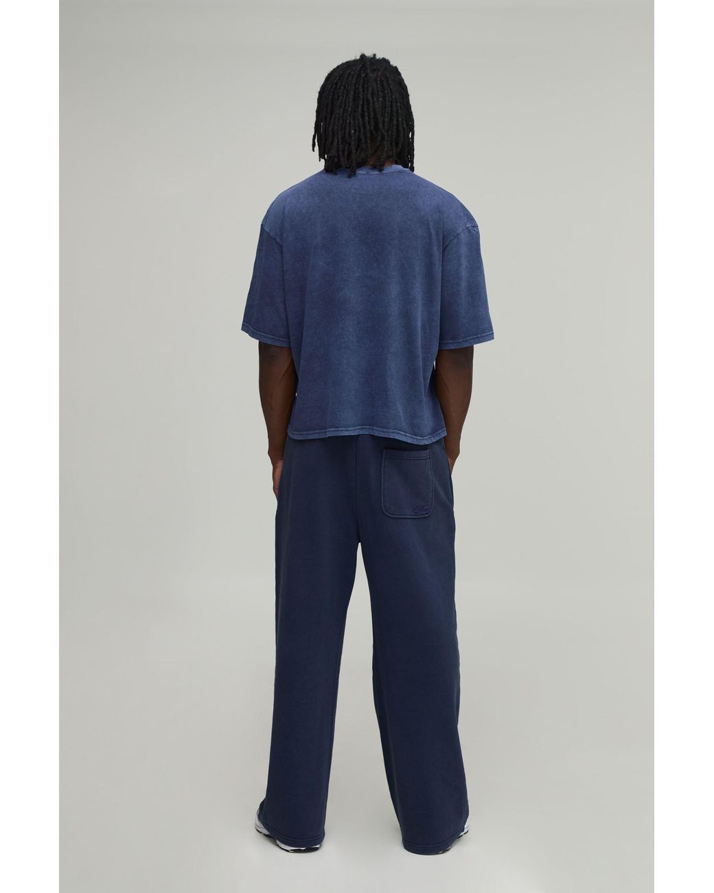 BoohooMAN Blue Tall Essential Washed Oversized Boxy Front Pocket T-Shirt for men