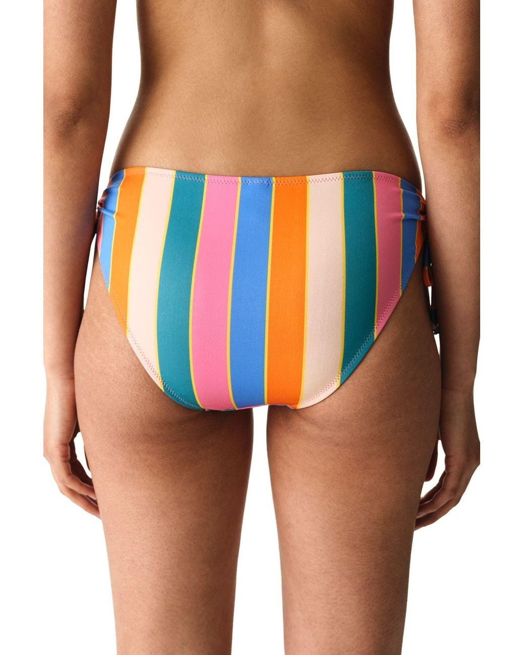 Penti Blue Katelyn Ring Striped Mid Waist Bikini Bottom