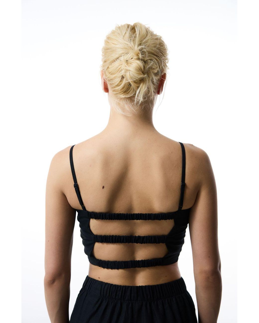 Penti Black Square Neck Cut-Out Crop Cami