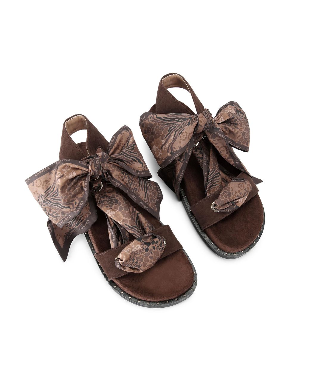 Carvela Kurt Geiger Brown Suede Sorrento Scarf Sandal Sandals