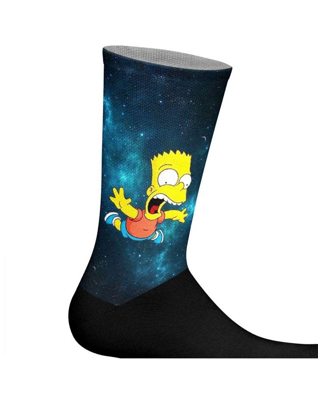 Jenes Socks Blue Elastic Printed Long