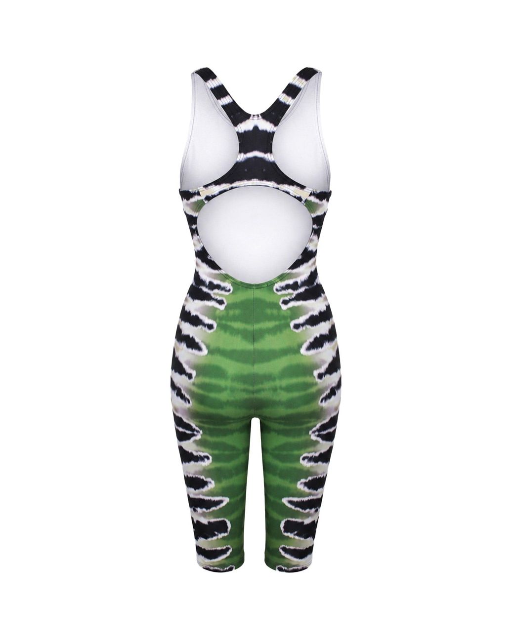 Speedo Green Printed Legsuit Nylon