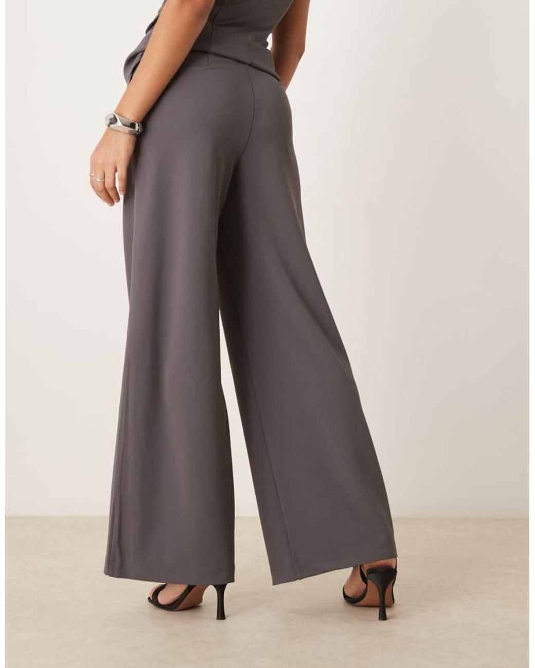 Y.A.S Gray Tailored Wide Leg Pant Co-Ord