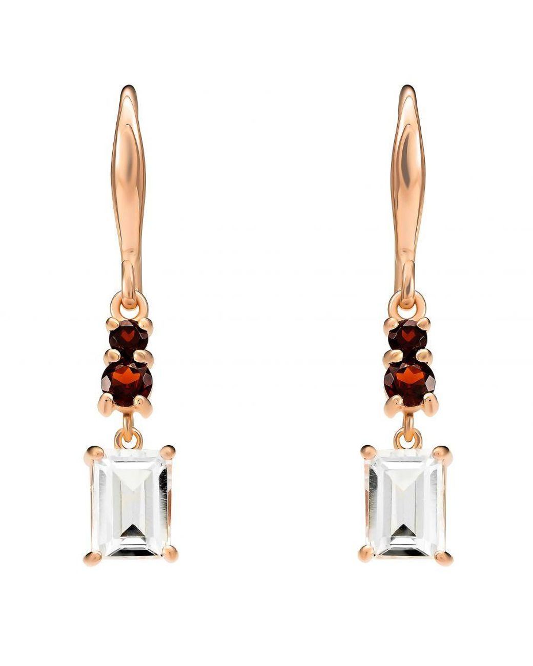 Orphelia White 'Fira' 925 Sterling Drop Earrings