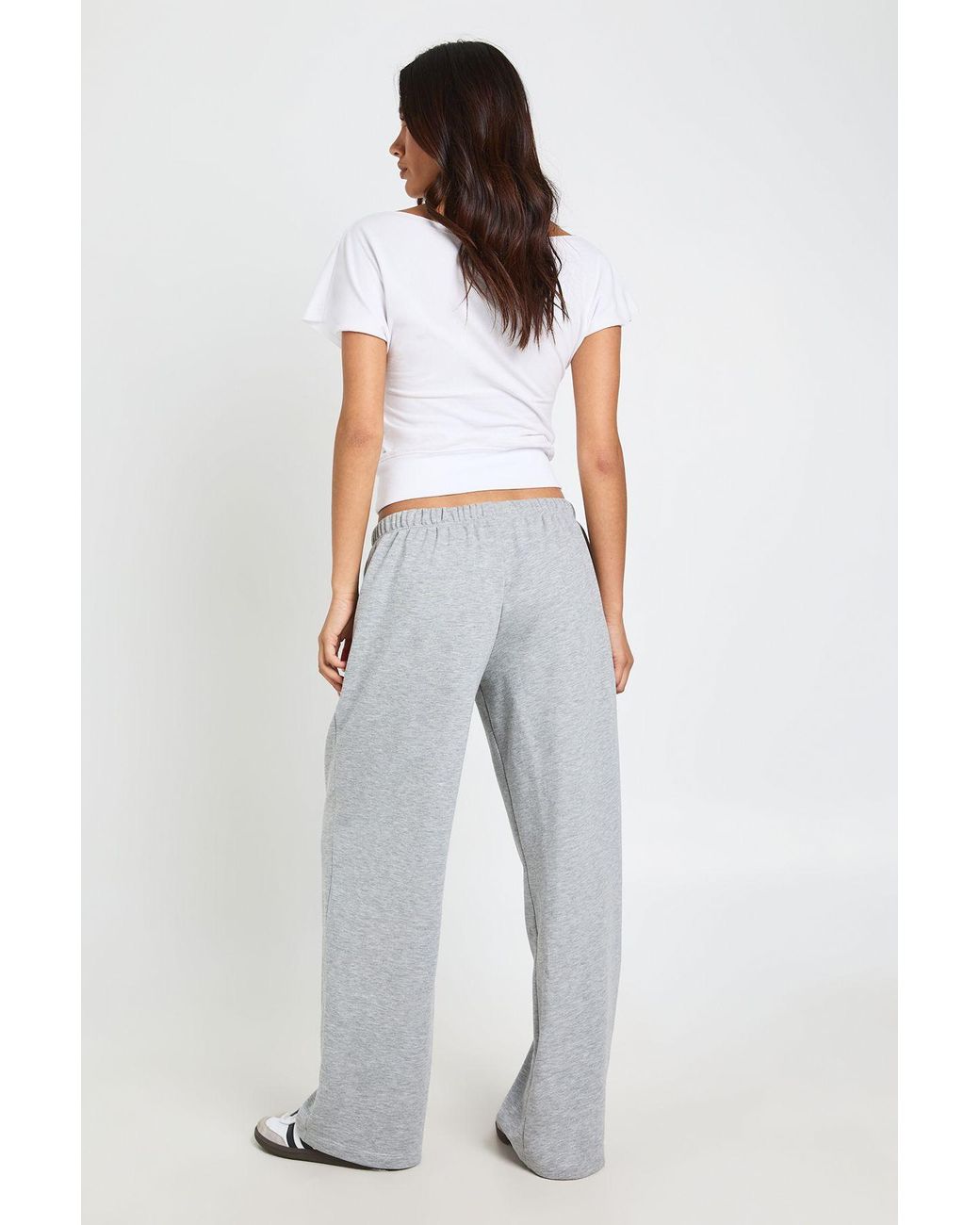 Boohoo White Loopback Slim Fit Straight Leg Jogger