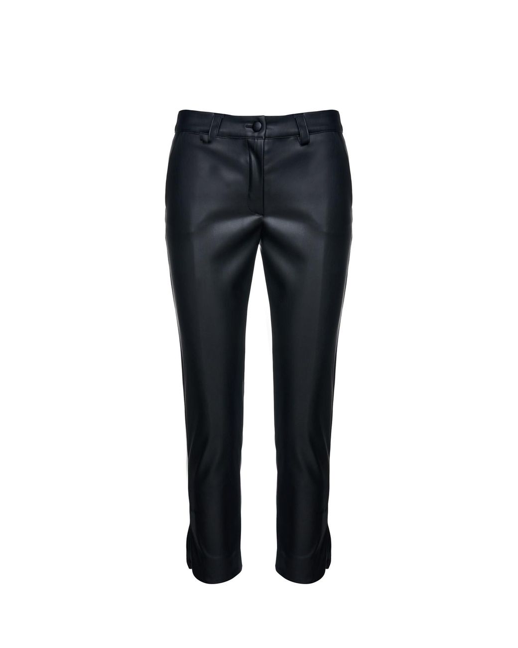 Conquista Black Faux Leather 7/8 Pants