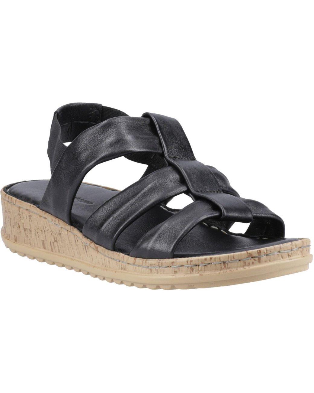 Hush Puppies Blue Eden Wide Fit Leather Sandals