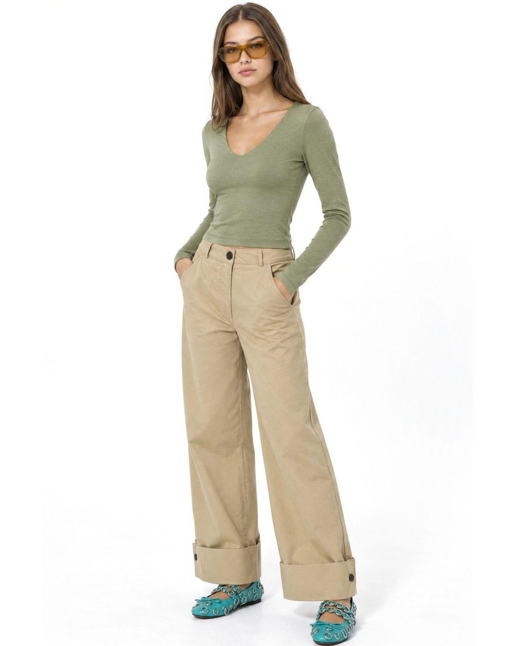 Busem Green Modal-Cotton Blouse