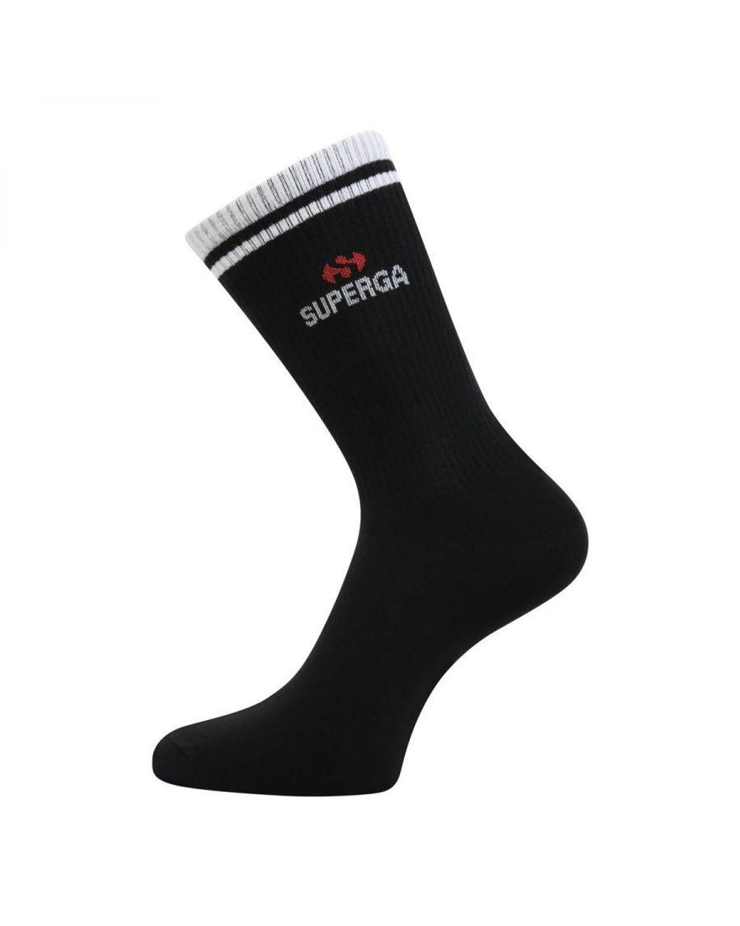 Superga Black Adult Ribbed Knitted Socks (Pack Of 3)