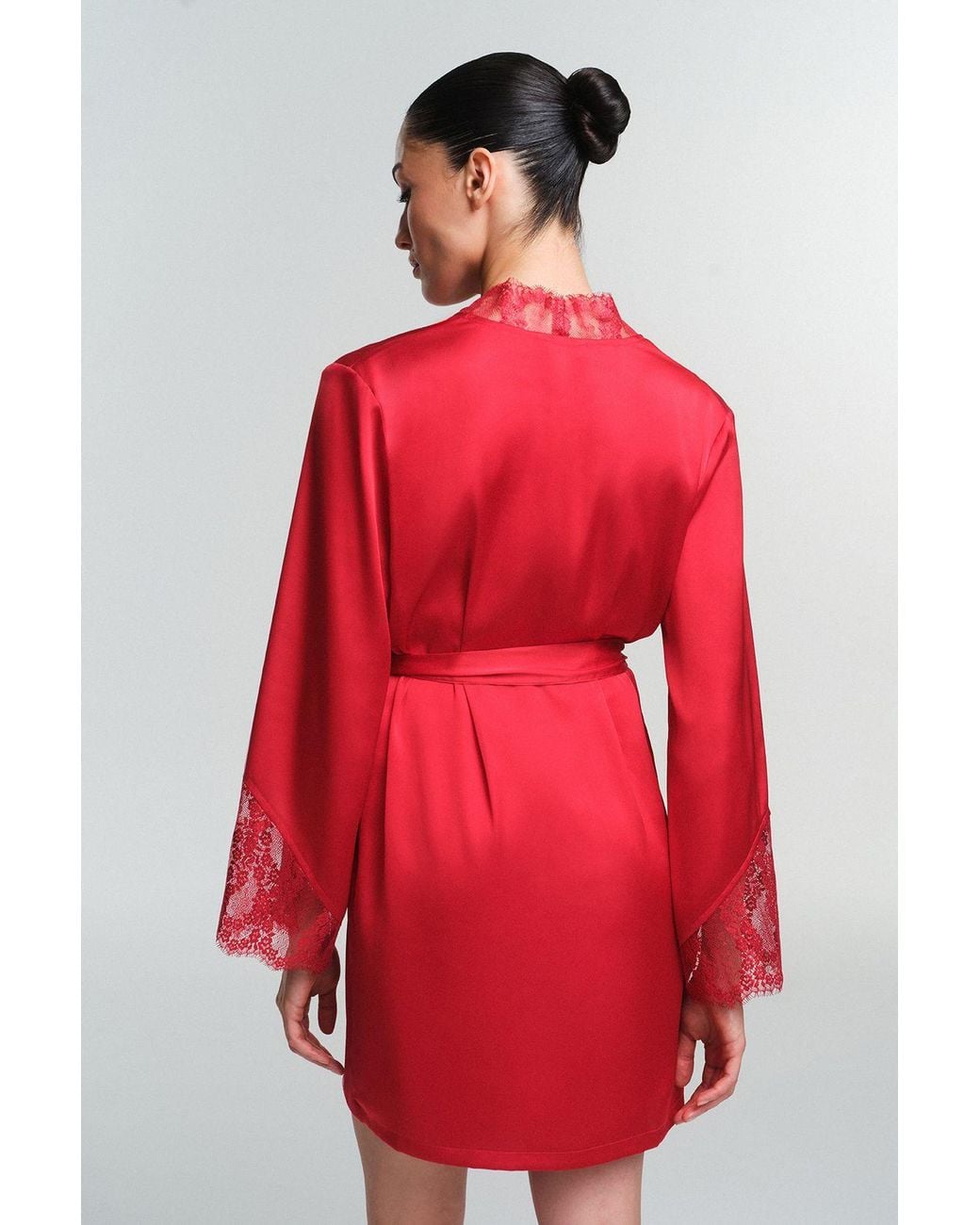 Penti Red Henna Lace Robe