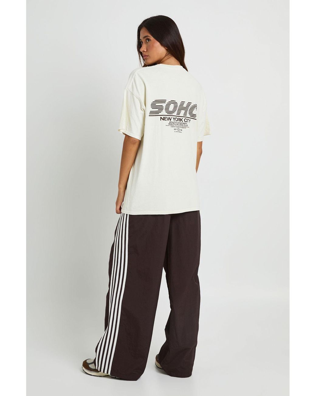 Boohoo White Soho Nyc Front And Back Printed Oversized T-Shirt