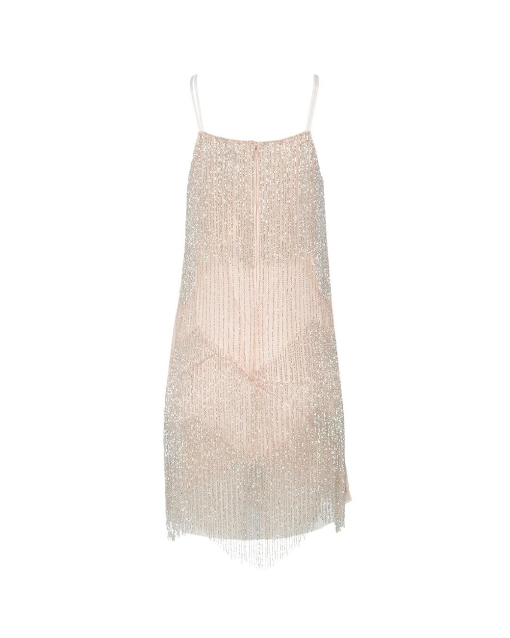 Ted Baker Natural Diveria Nude Mini Dress With Tassels