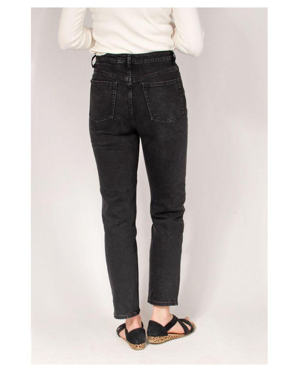 Secret Label Black High Rise Button Fly Straight Leg Jeans