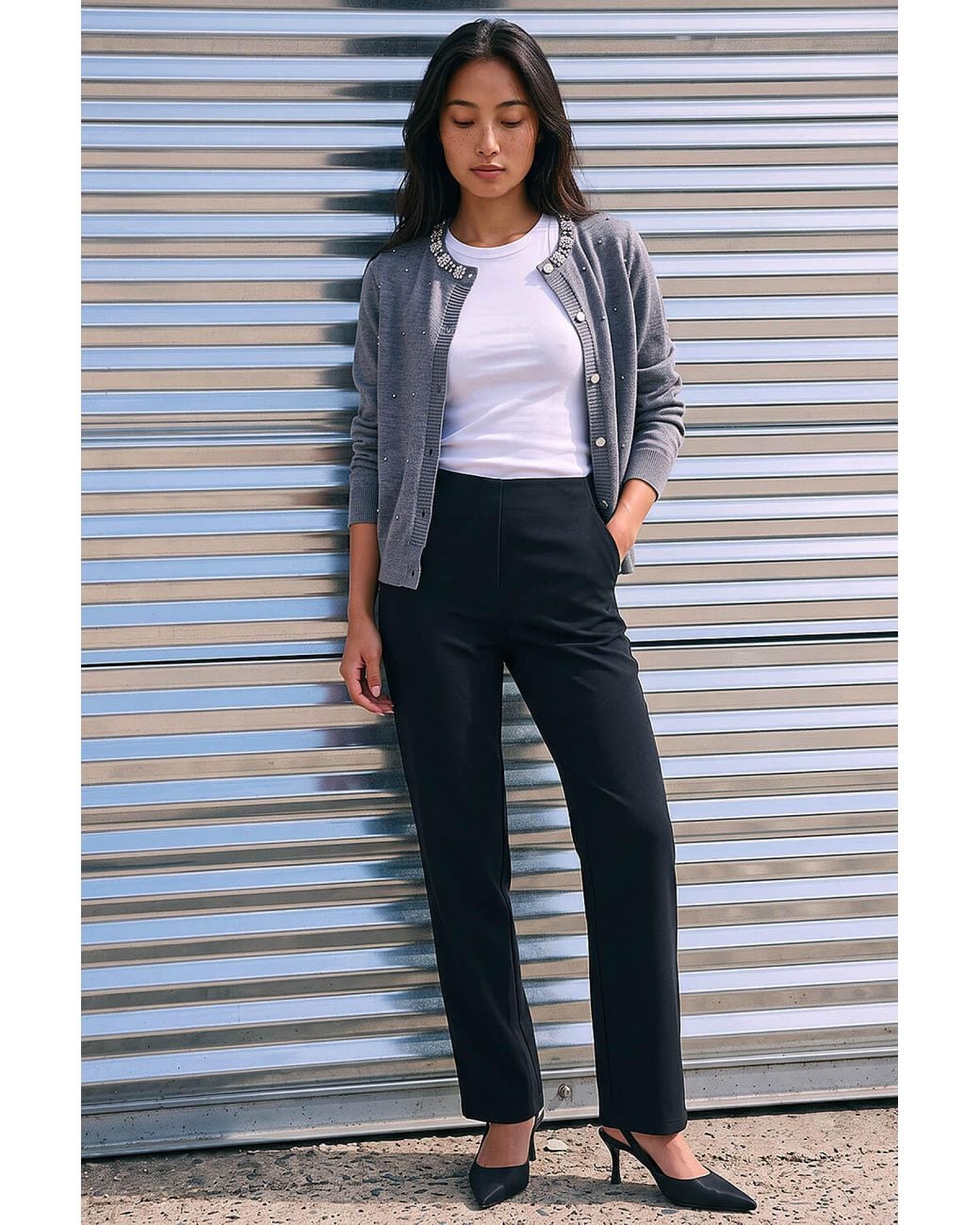 Roman Blue Petite Premium Stretch Trouser