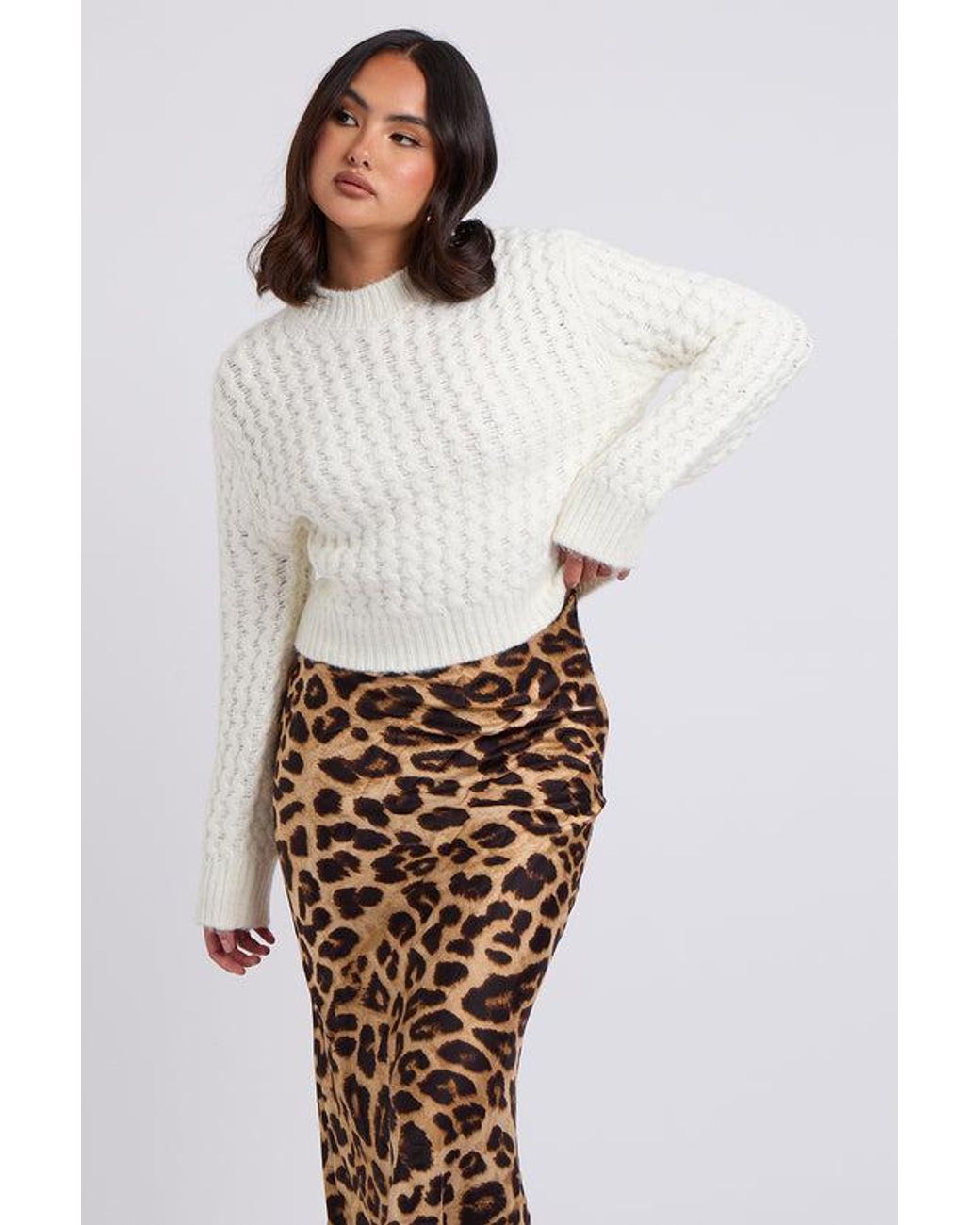 Urban Bliss White Zig Zag Cable Jumper