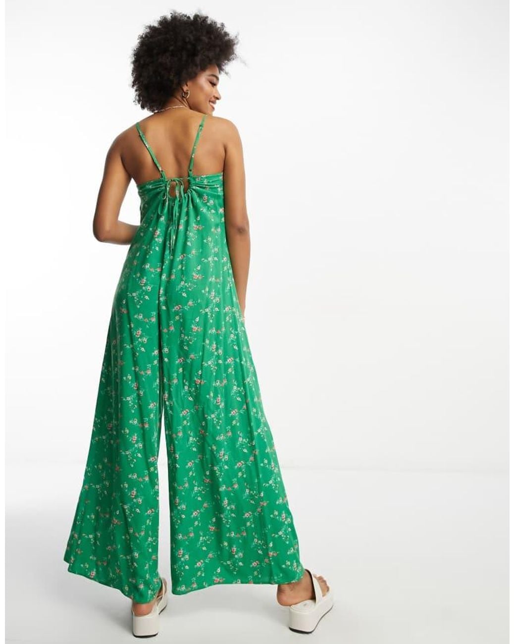 ASOS Green Design Strappy Culotte Jumpsuit