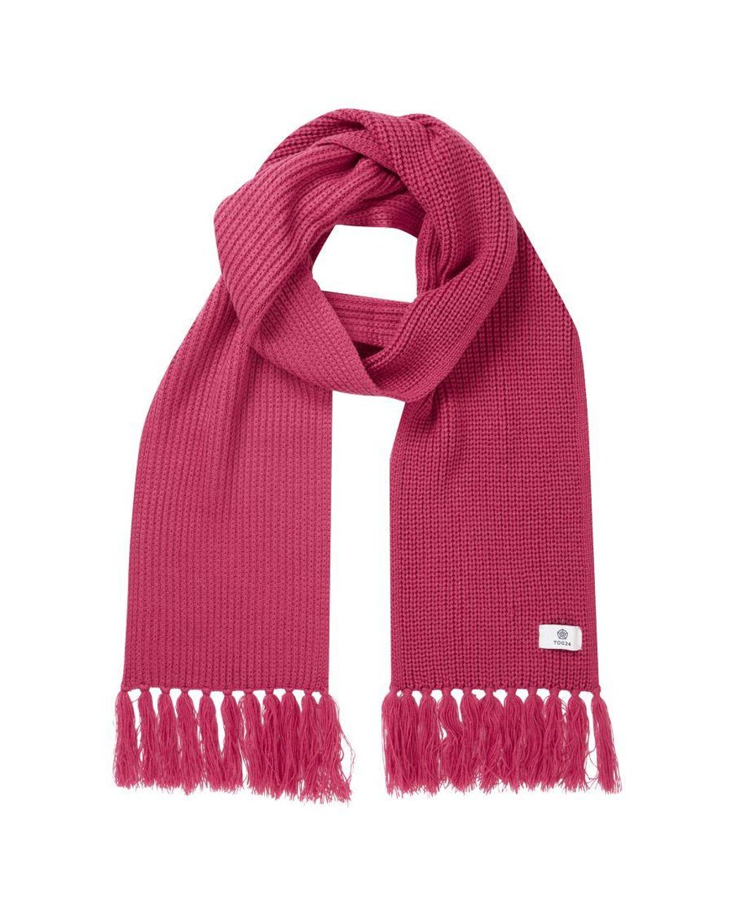TOG24 Red Hanlith Ribbed Scarf Cerise