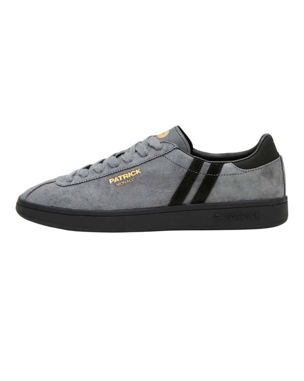 Patrick Black Monaco Suede Cupsole Trainers for men