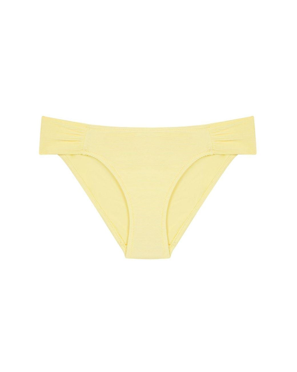Penti Yellow Ribbed Low-Waist Hipster Bikini Bottoms