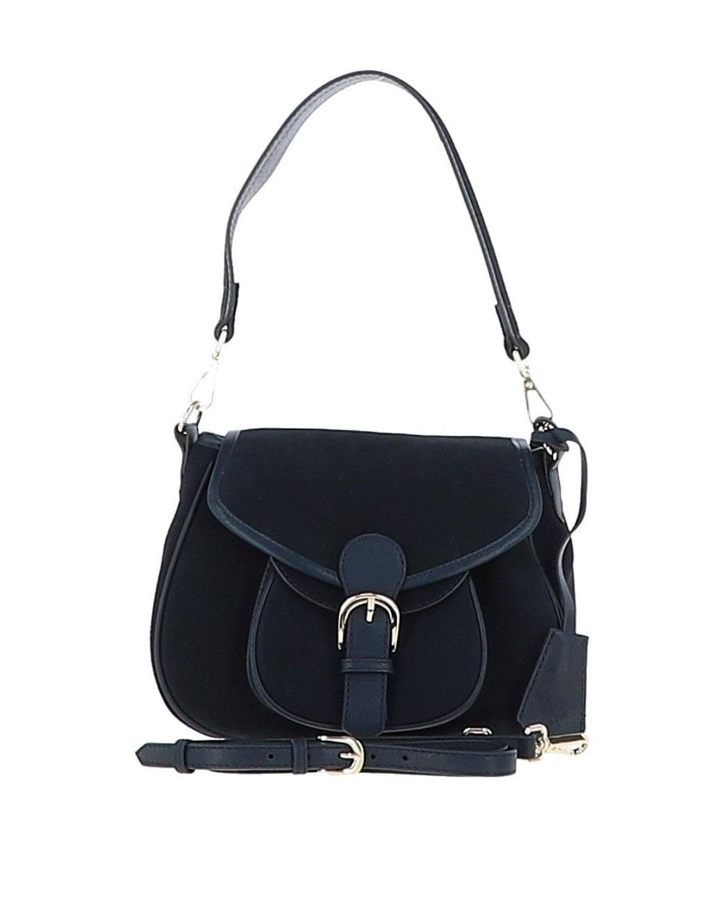 Ashwood Leather Black 'Prestigio Puro' Soft Suede Shoulder Crossbody Bag