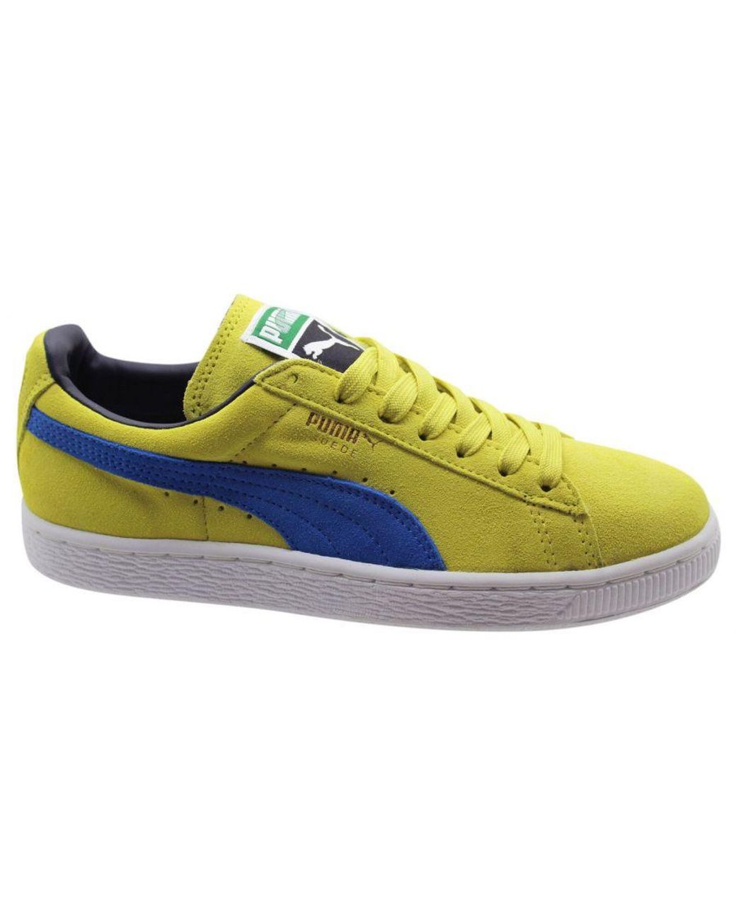 PUMA Suede Classic Lace Up Casual Trainers Green Sheen 352634 76 X5a in  Yellow for Men | Lyst UK