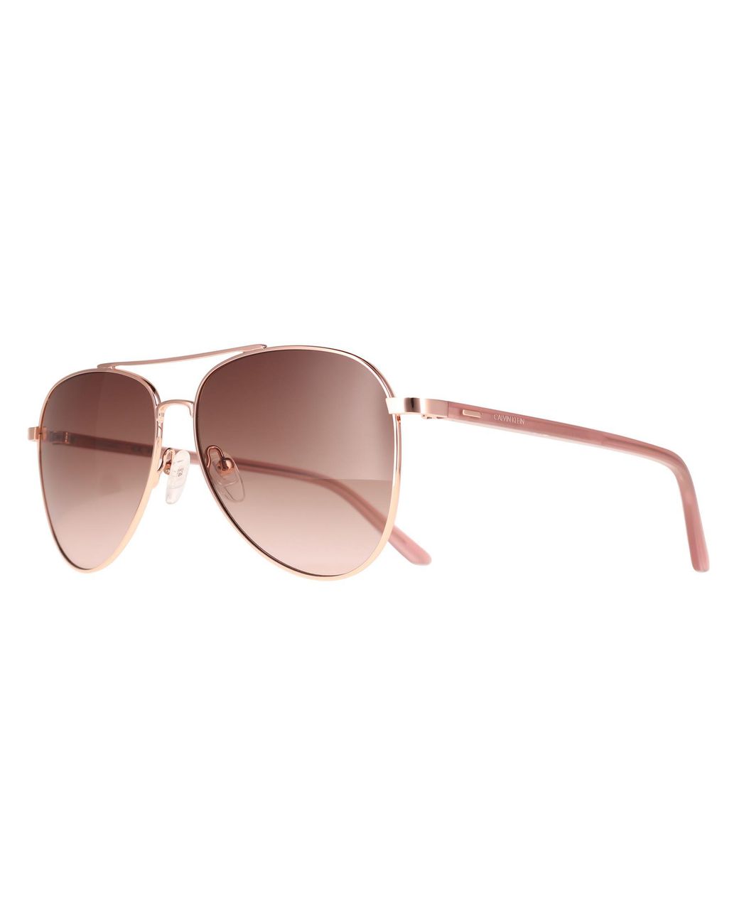 Calvin Klein Brown Aviator Shiny Rose Gradient Ck21306S Metal