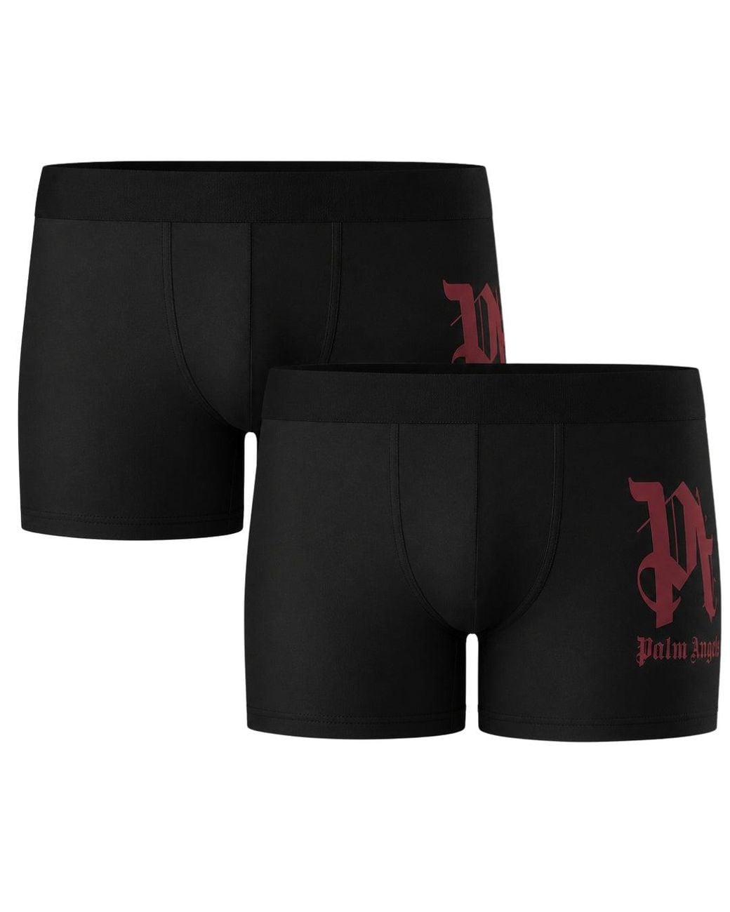 Palm Angels Black Two-Pack Side Mark Logo Boxer Shorts Cotton for men