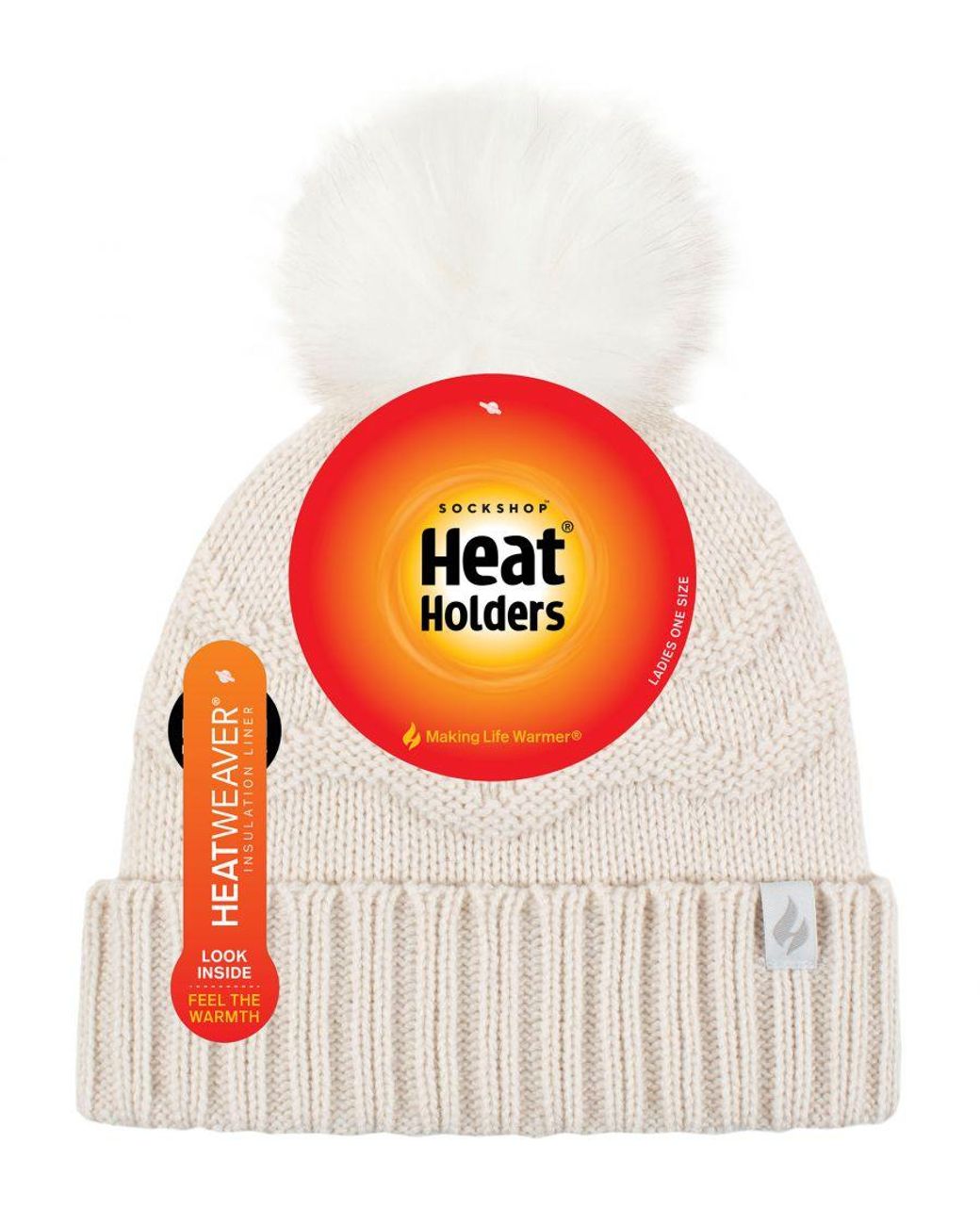 Heat Holders Natural Ladies Winter Fur Beanie Hat