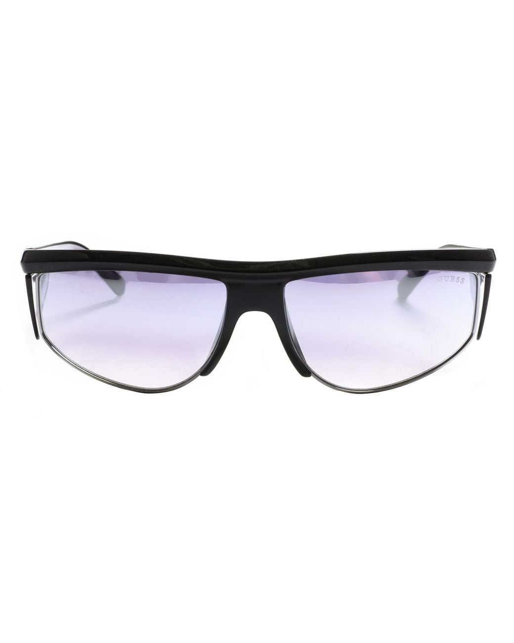 Guess Brown Acetate And Metal Sunglasses With Rectangular Shape Gu00072