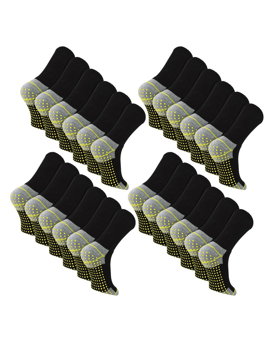 Sock Snob Green 24 Pairs Non Slip Grip Work Socks for men