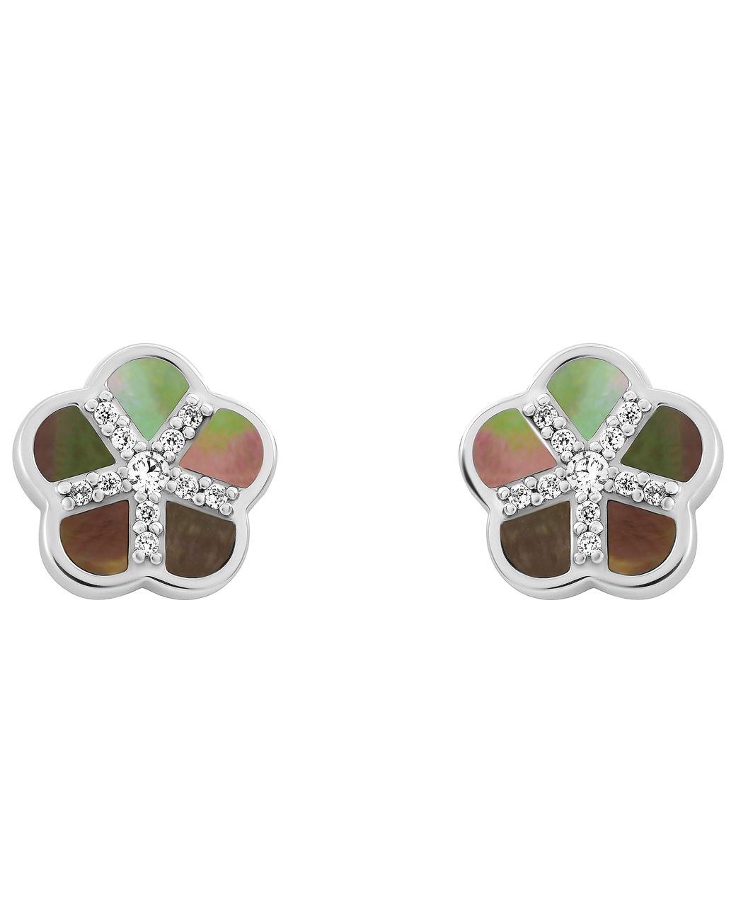 Orphelia Green 'Daisy' 925 Sterling Stud Earrings