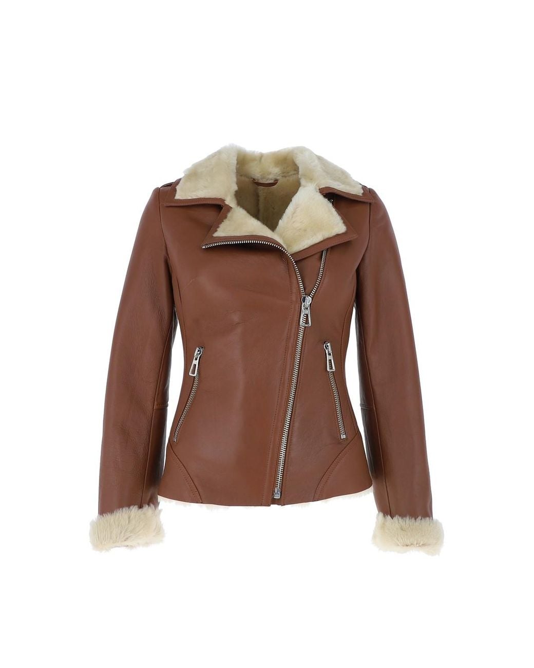 Ashwood Leather Brown 'Alayna' Luxury Shearling Jacket