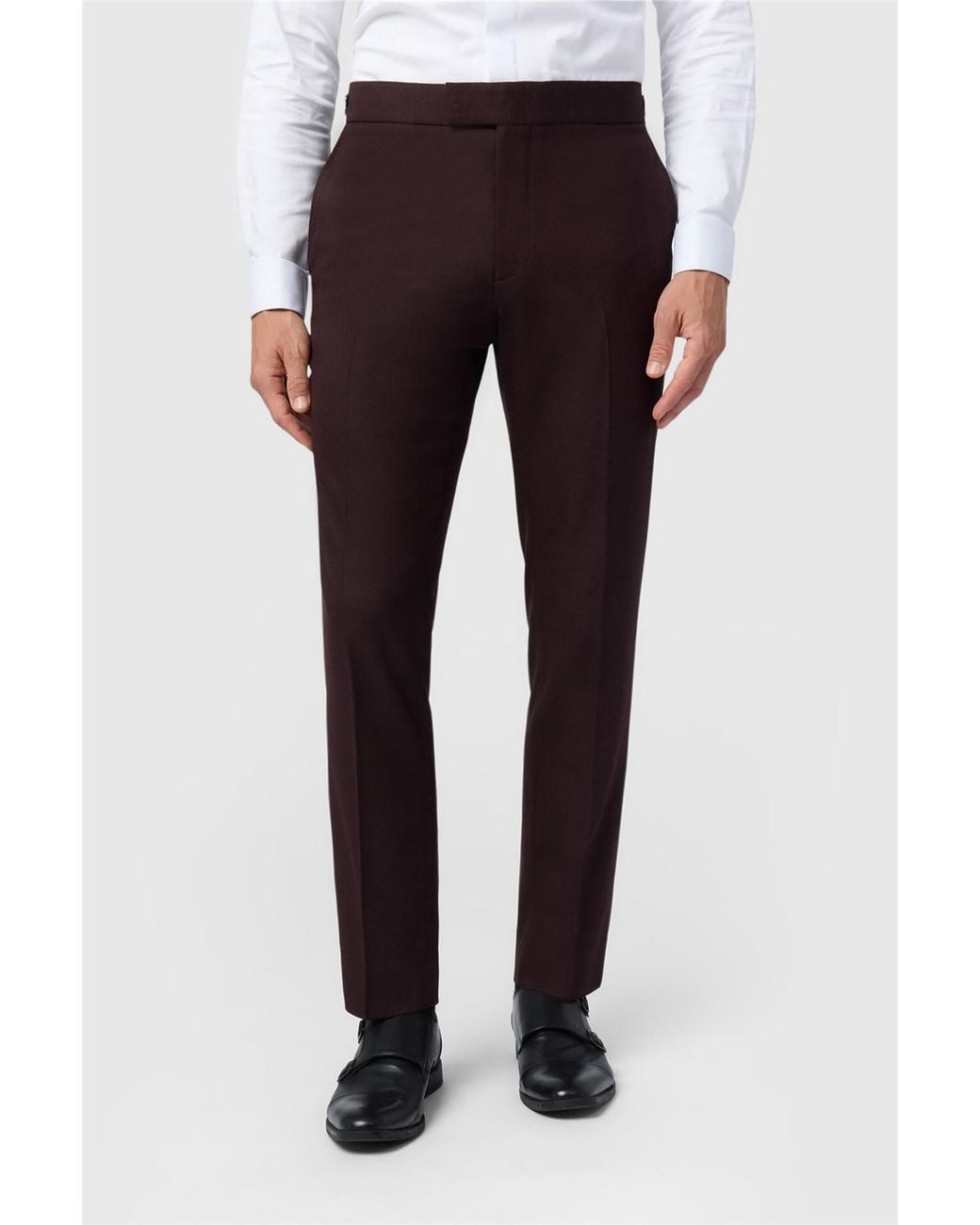 Antique Rogue Multicolor Flat Fronted Slim Fit Suit Trousers for men