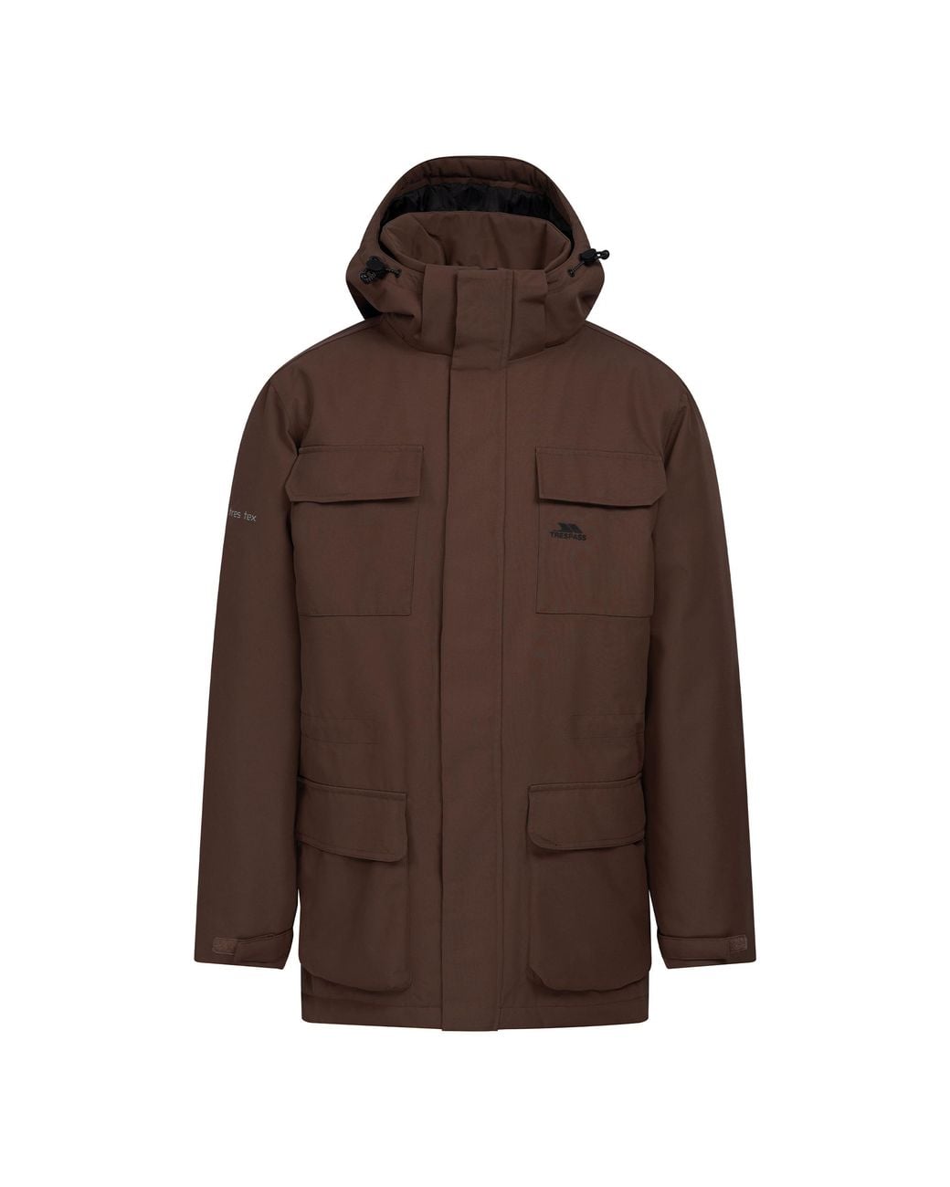 Trespass Brown Skerry Waterproof Jacket (Dark) for men