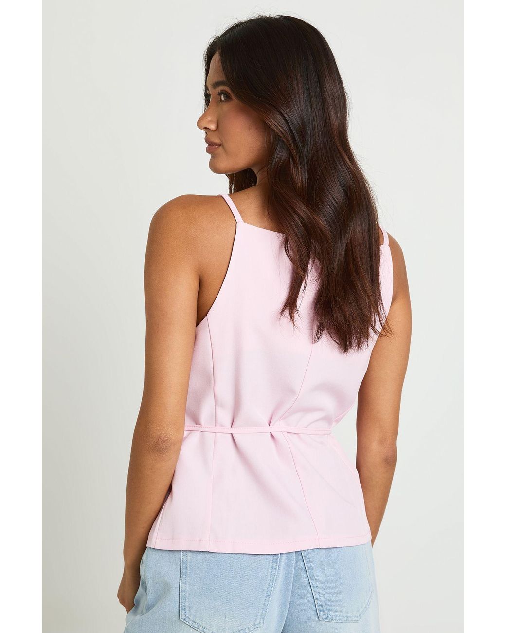 Boohoo White Belted Strappy Square Neck Waistcoat