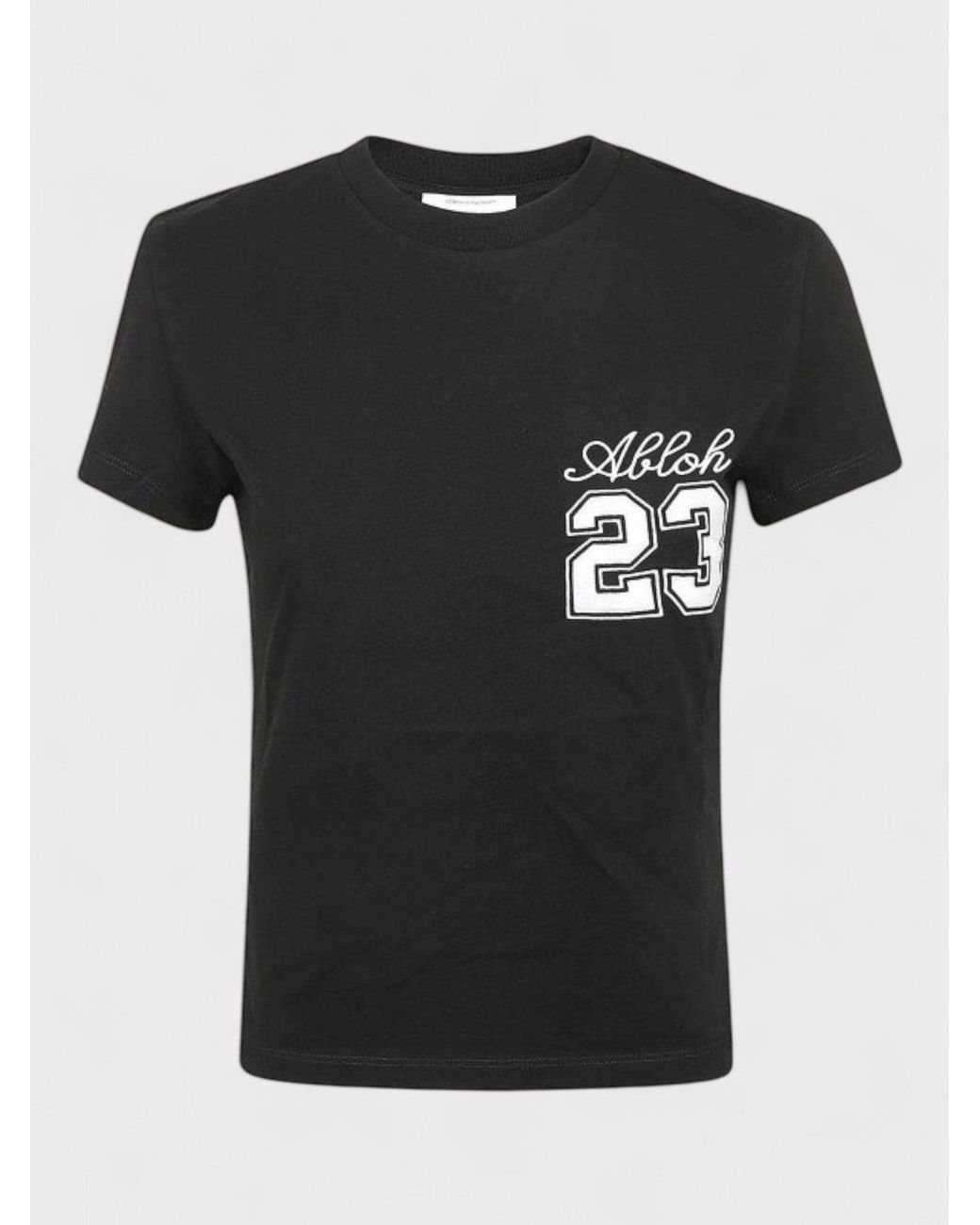 Off-White c/o Virgil Abloh Black Ow 23 Embroidered Fitted Tee