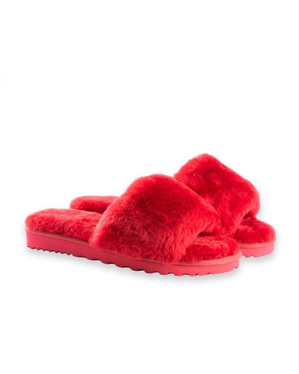 Aus Wooli Red Australia Sheepskin Fluff Slide