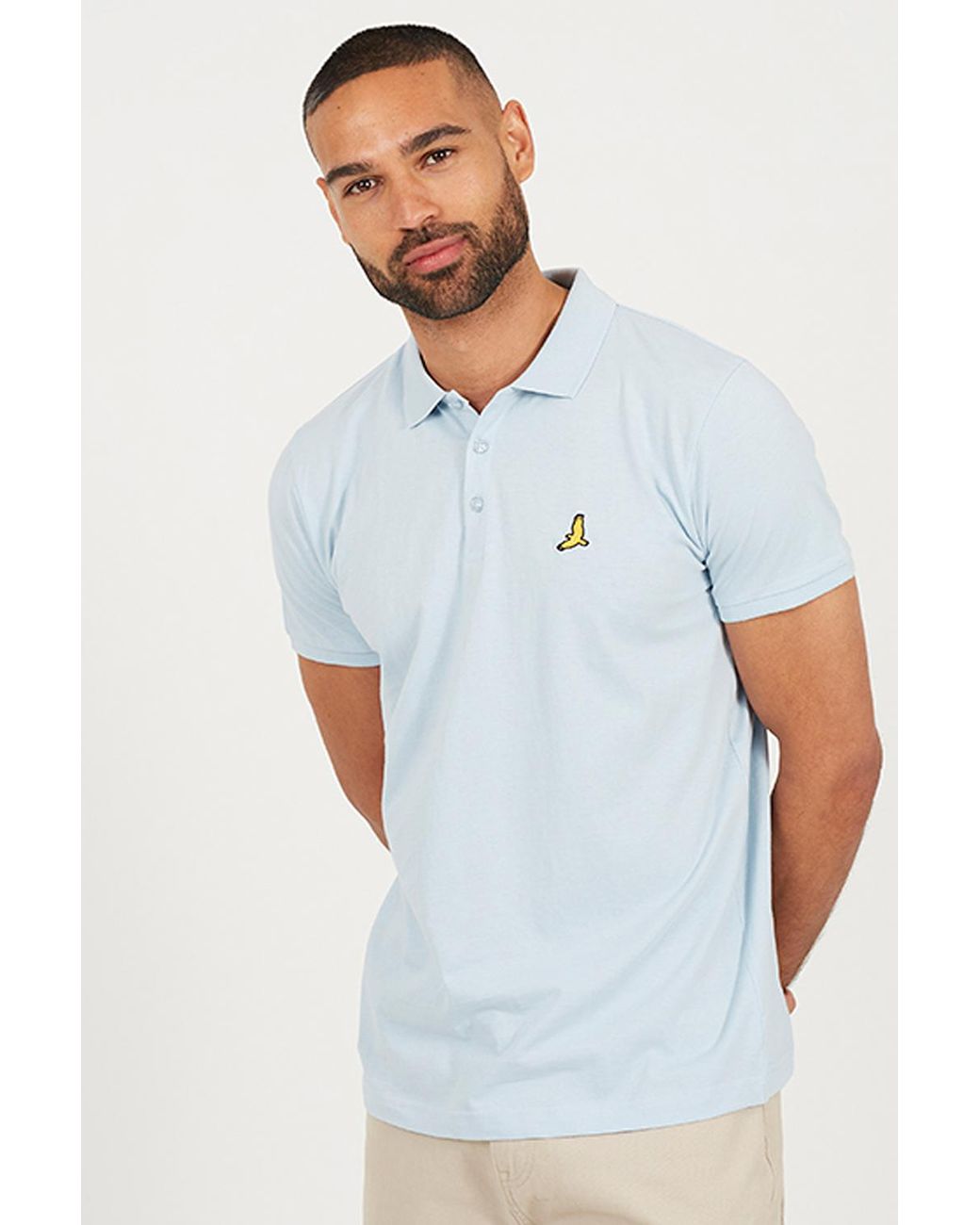 Brave Soul Blue 3 Pack Cotton Jersey Polo Shirts for men