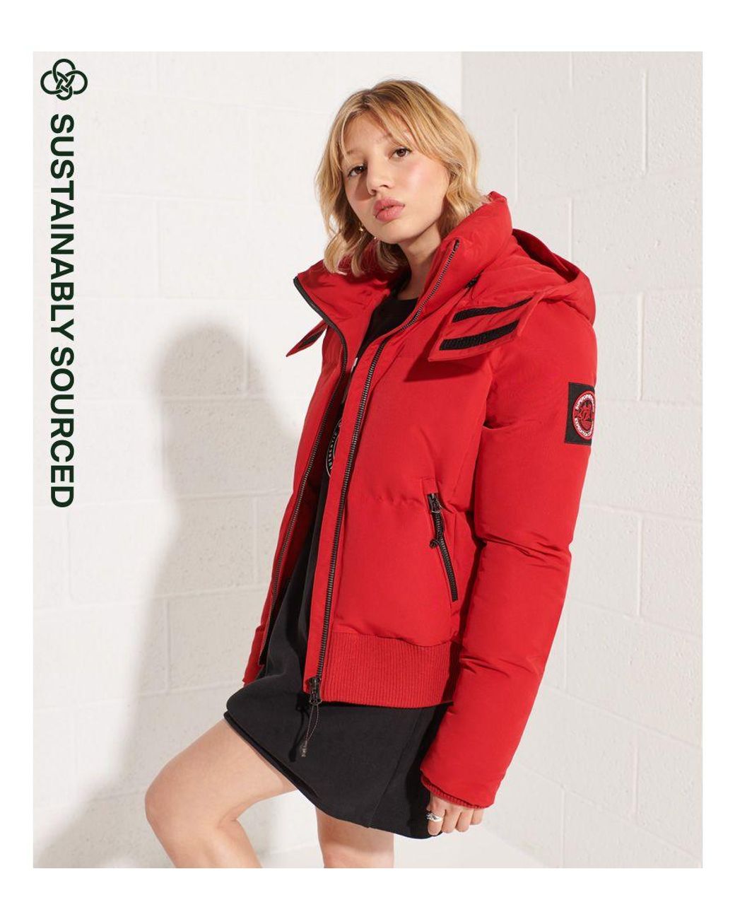 Superdry everest bomber jacket on sale red